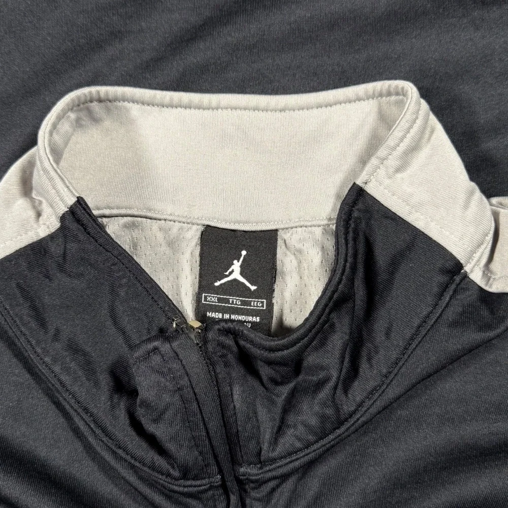 Vintage Jordan HOUGH 2XL Mens Quarter Zip Pullover Shirt Black Gray Athletic‎